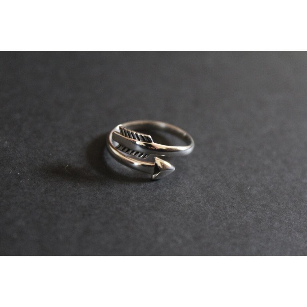 Sterling Silver Adjustable Ring - Arrow Ring, Sil… - image 2